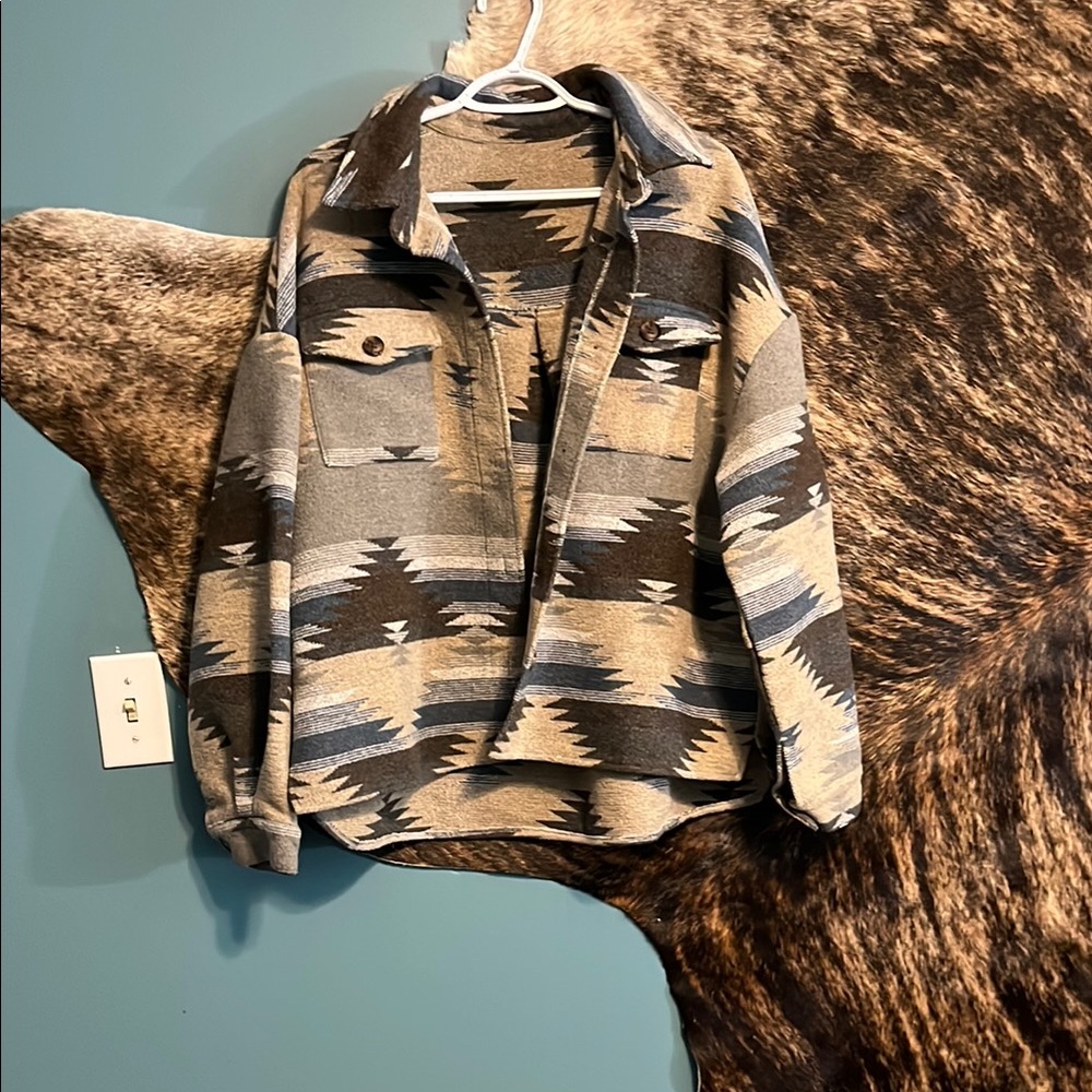 Aztec Patterned Button-Up Shirt